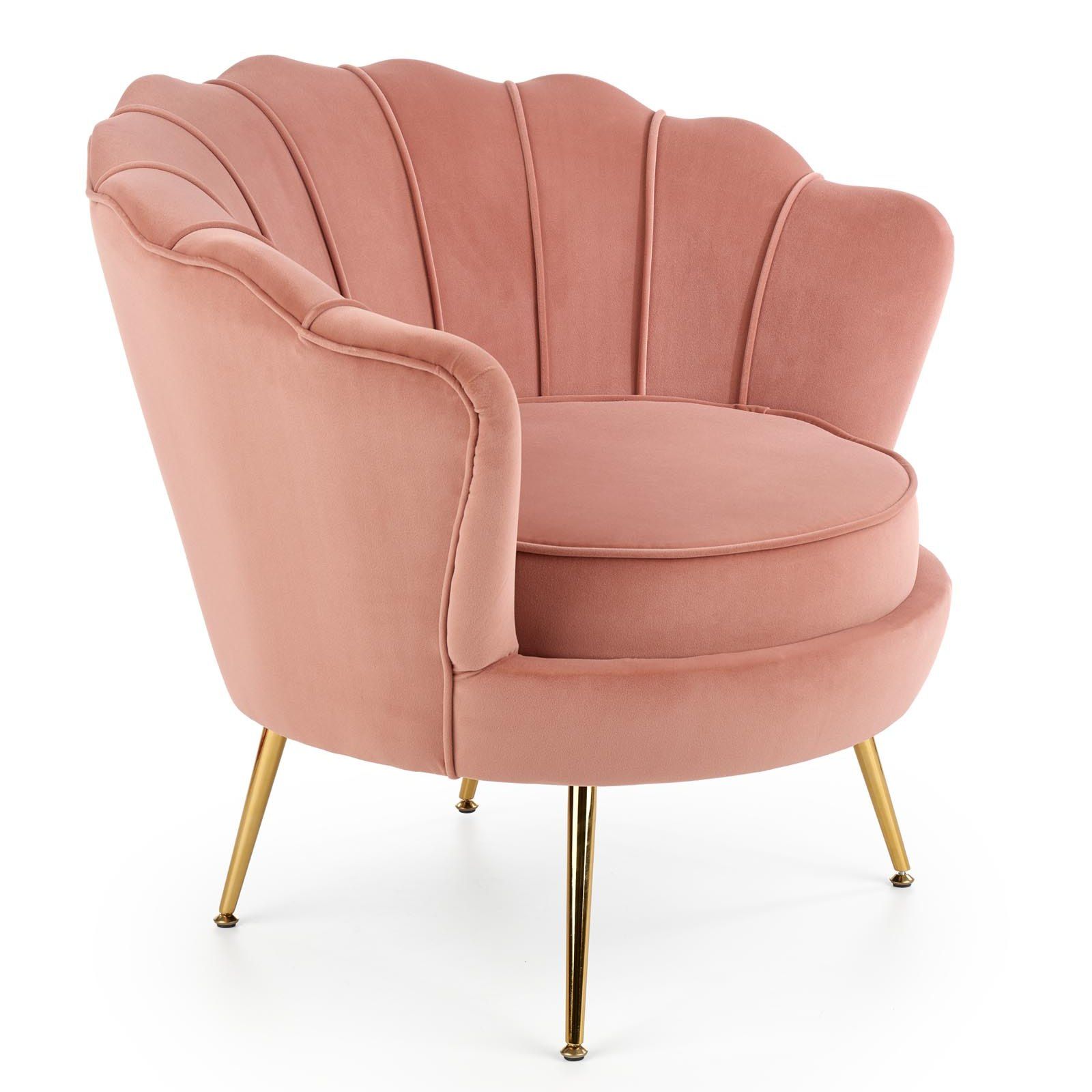 Кресло Halmar Amorinito светло-розовый/золотой, V-CH-AMORINITO-FOT-J.ROZOWY