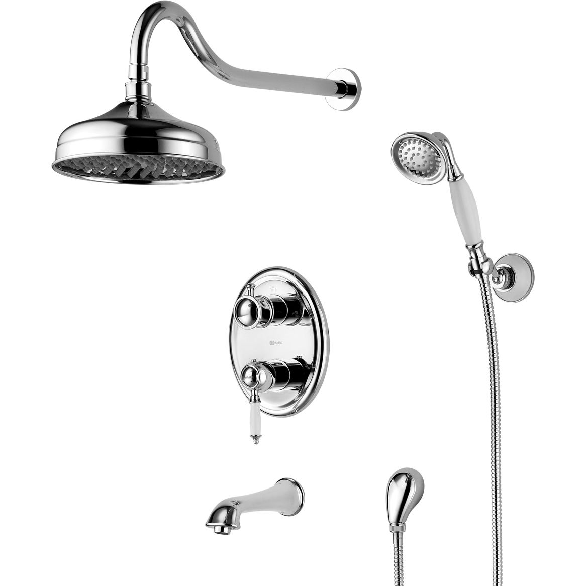 Смеситель для ванны и душа встраиваемый с дополнительной 1-функциональной лейкой Lemark Villa, LM4822C