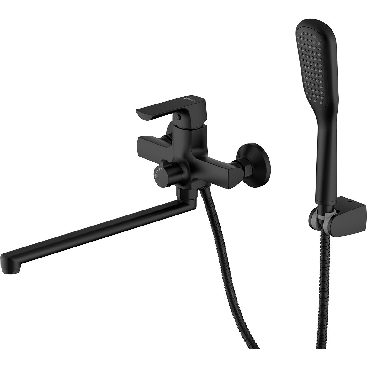 Смеситель универсальный с плоским изливом 350 мм Lemark Ursus, LM7251BL