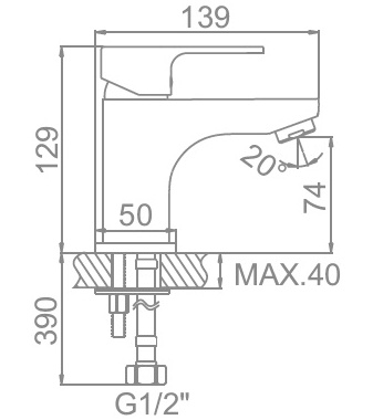 Смеситель для умывальника Ledeme L1003