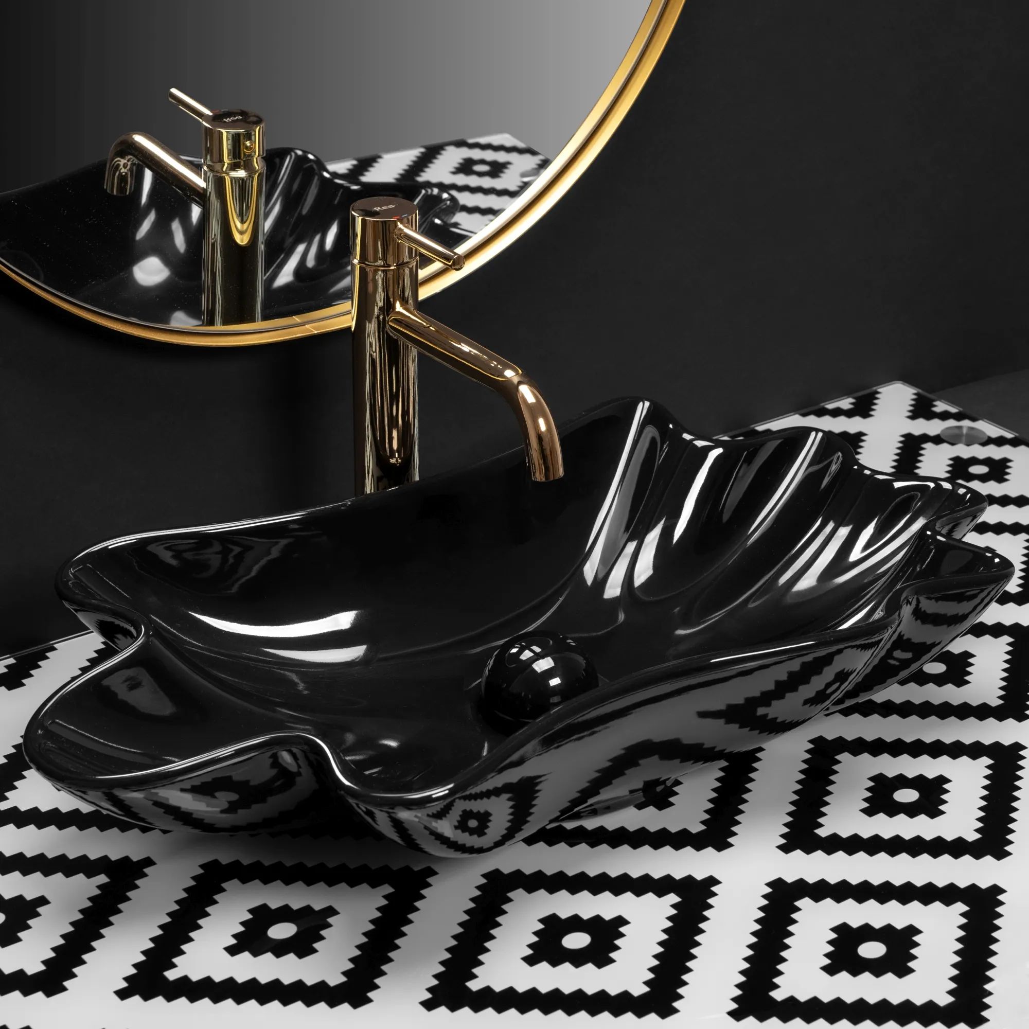 Умывальник Rea Infinity Black 62x33, REA-U3401