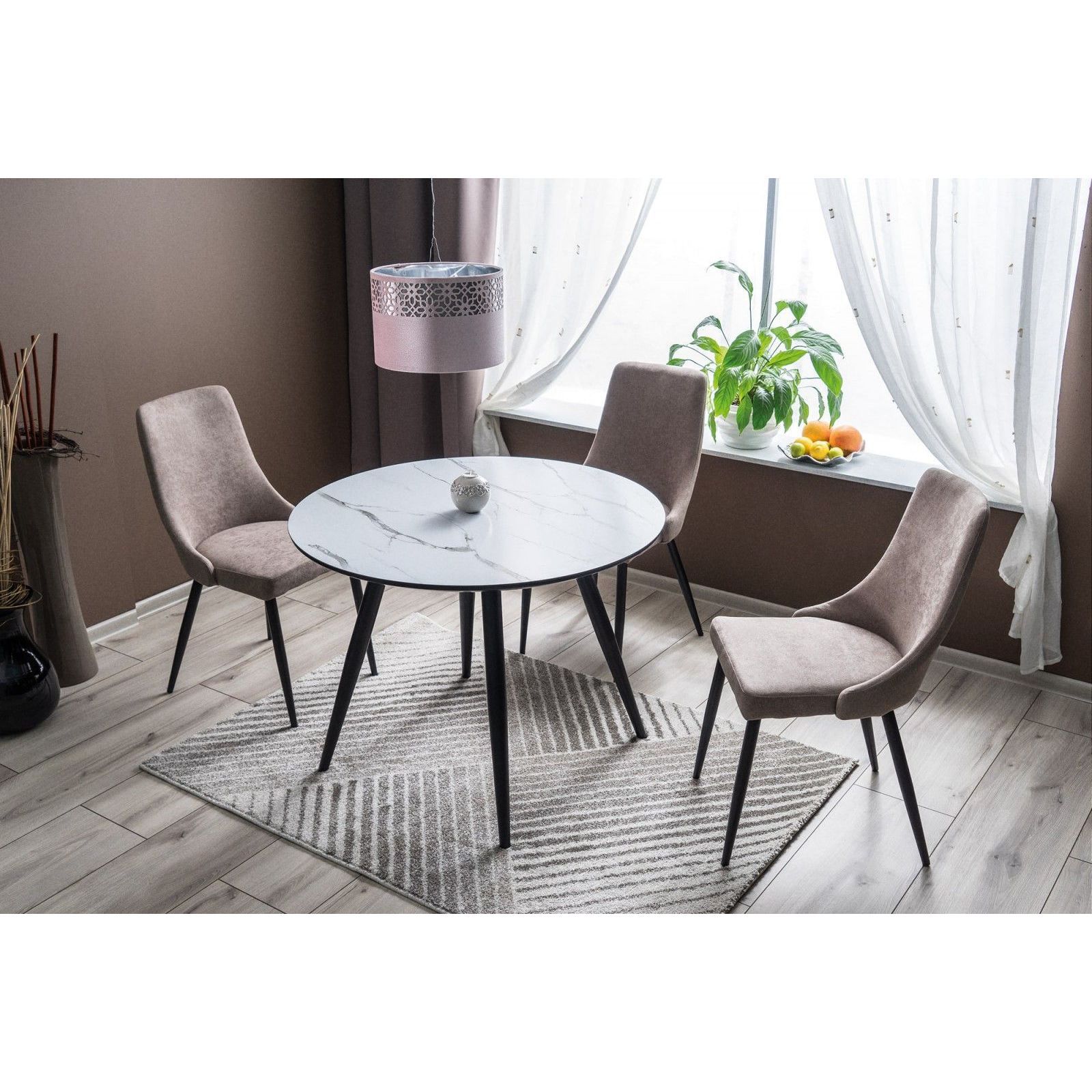 Стол обеденный Signal IDEAL керамический эффект/черный мат, IDEALC100