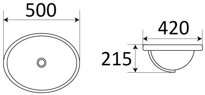 Раковина для ванной Ceramalux 49x40.5, 1203