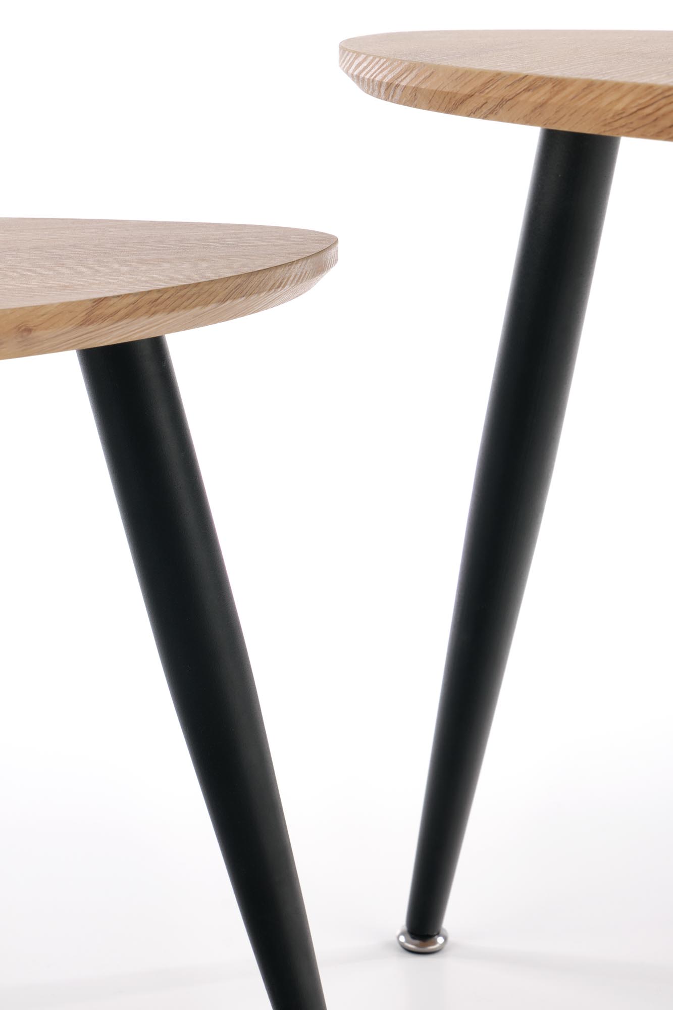 Комплект Halmar Nieca 2 (2 стола журнальных) дуб золотой/черный, 40/40/41 и 60/60/49, V-CH-NICEA_2-LAW