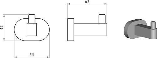 Крючок одинарный Ravak Chrome CR 110.00, X07P320