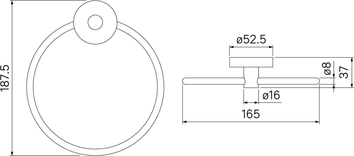 Полотенцедержатель, кольцо, сплав металлов, Iddis Sena, SENSSO0i51