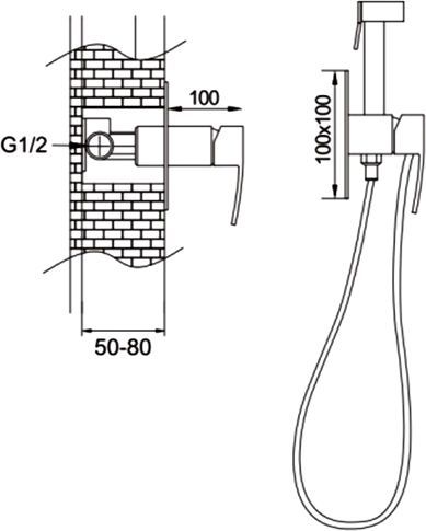 Гигиенический душ Rose, R1505F