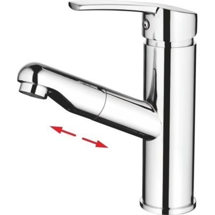 Смеситель для умывальника с выдвижной лейкой Ledeme L1055-18