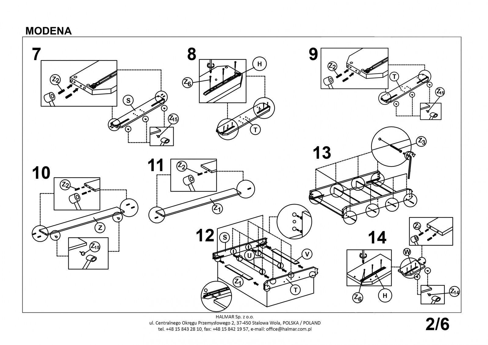 Кровать Halmar Modena 2 белый 160/200, V-CH-MODENA_2-LOZ