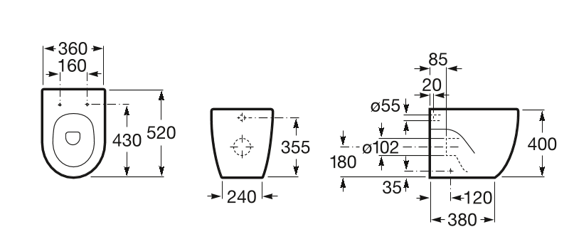 Унитаз приставной Roca Meridian-N, A347247000