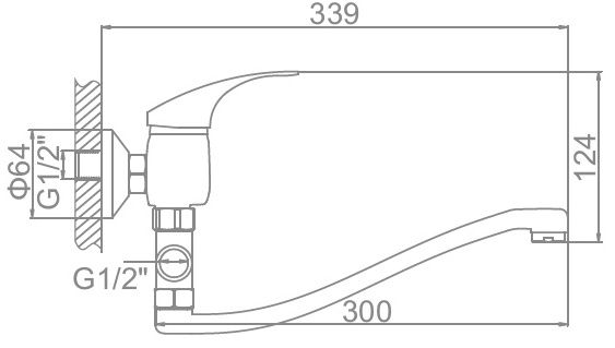 Смеситель для ванны Ledeme L2136