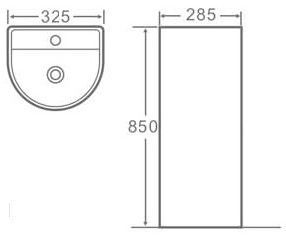 Раковина для ванной Ceramalux 32x43979, PB1017