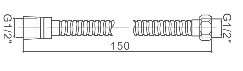 Шланг для душа с механизмом против скручивания 150 см Ledeme L42