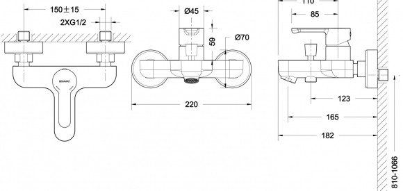 Смеситель для ванны Bravat Stream без аксессуаров F63783C-01A