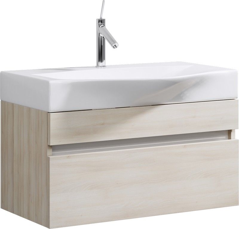 Тумба с умывальником подвесная Aqwella 5 Stars Bergamo 80/100 цвет акация