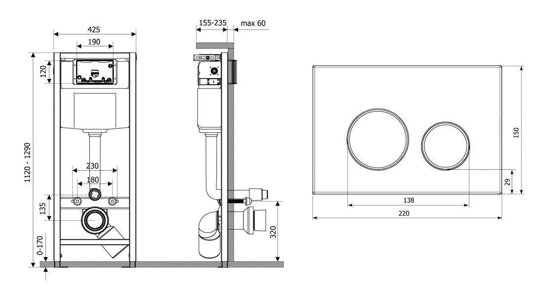 Комплект инсталляции для унитаза 4 в 1 Lavinia Boho Relfix, 77010007