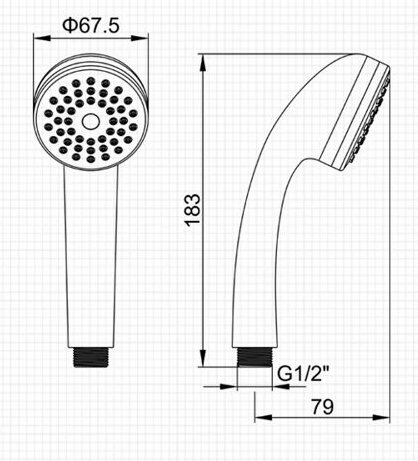 Душевая лейка 1 режим Ledeme L04