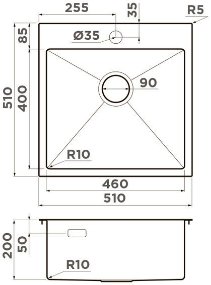 Мойка Omoikiri Akisame 51-LG, 4973439