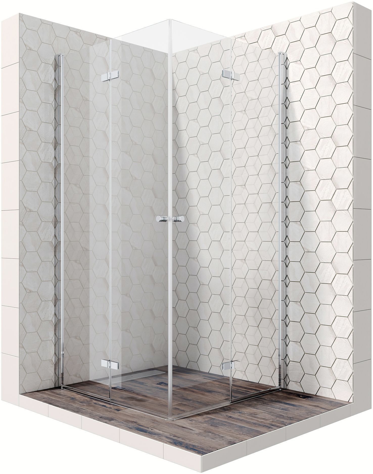 Квадратное душевое ограждение с распашными дверями Ambassador Nord 13011109