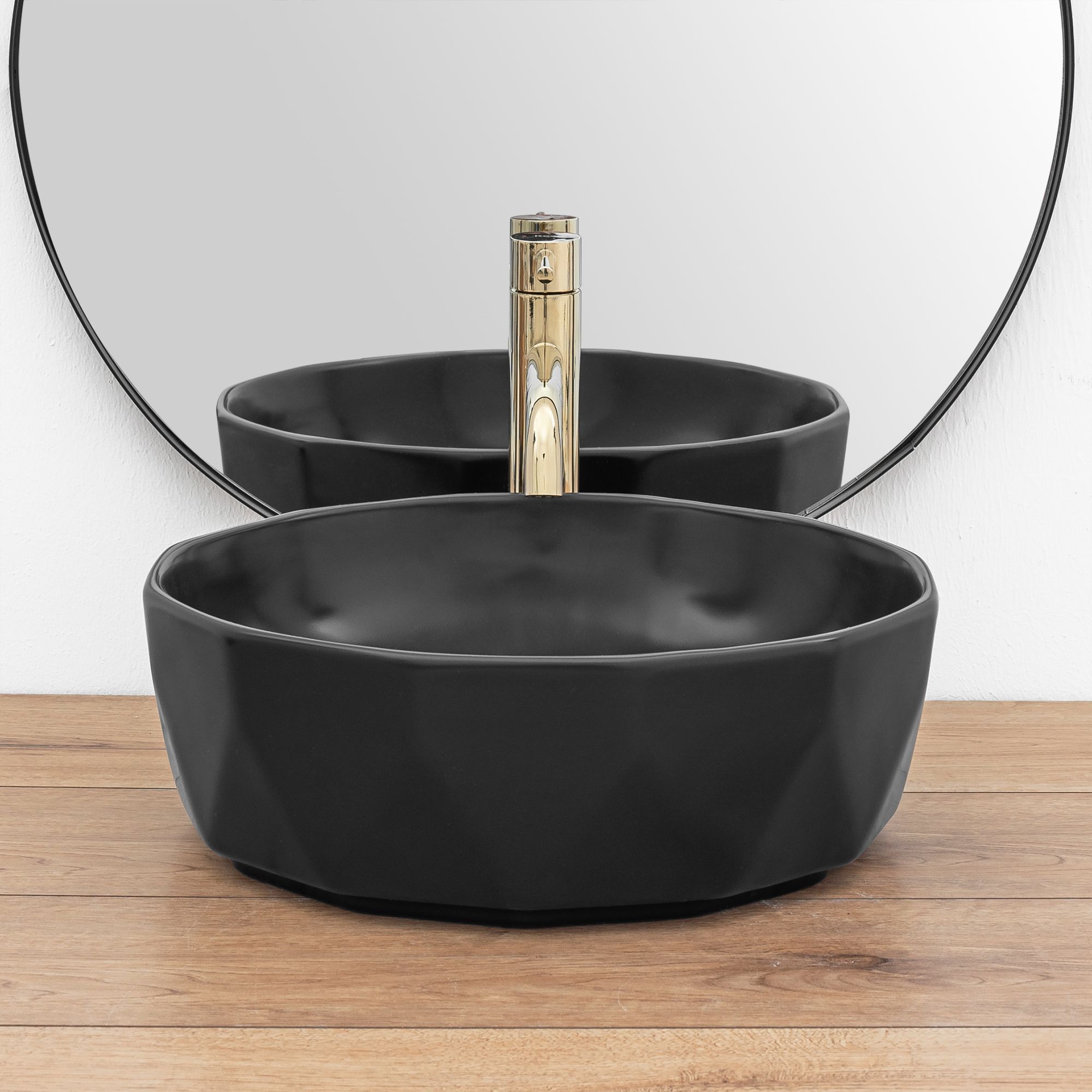 Умывальник Rea Vista Black Matt 41x41, REA-U4602