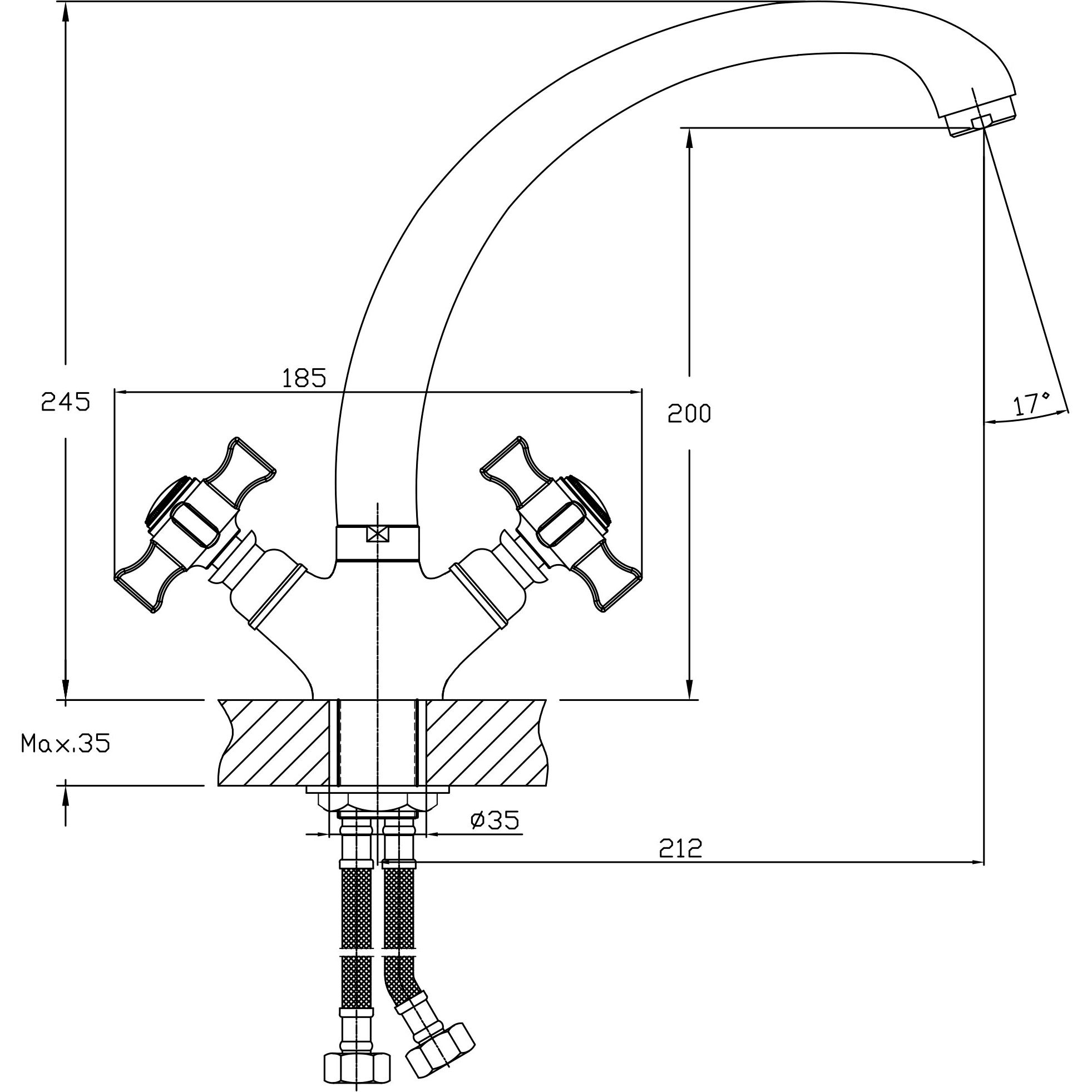 Смеситель для кухни Haiba HB4816