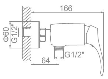 Смеситель для душа Ledeme L2042