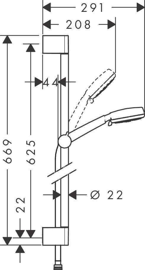 Душевой набор Hansgrohe Crometta 100 Vario Uni 65 см, 26651400