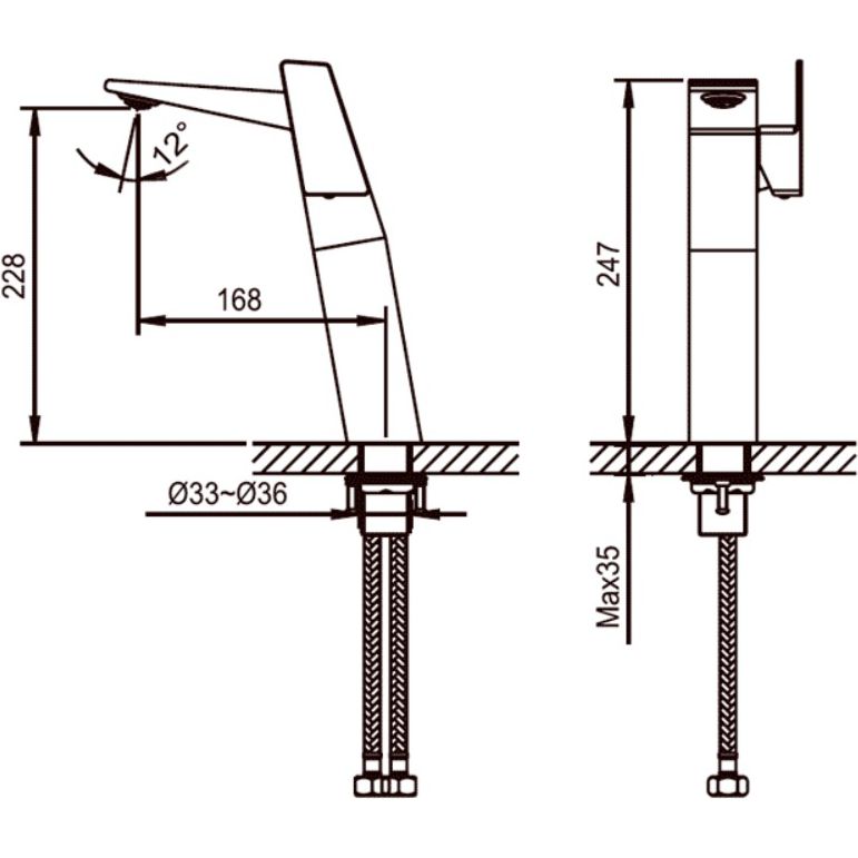 Смеситель для накладной раковины Ahti Helsinki Gold, HE202001