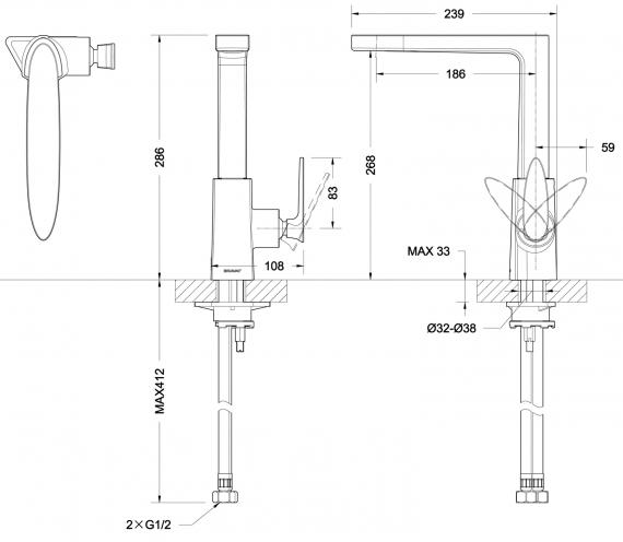 Смеситель для кухни Bravat Spring F779113C-1