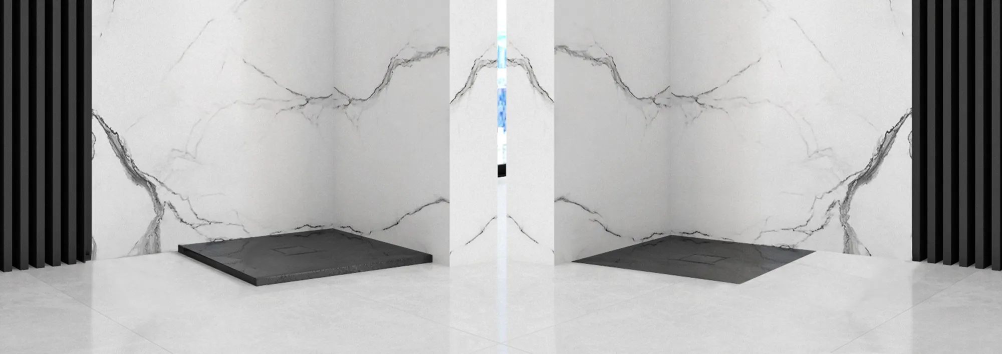 Поддон Rea Black Stone 90x90, REA-K9601