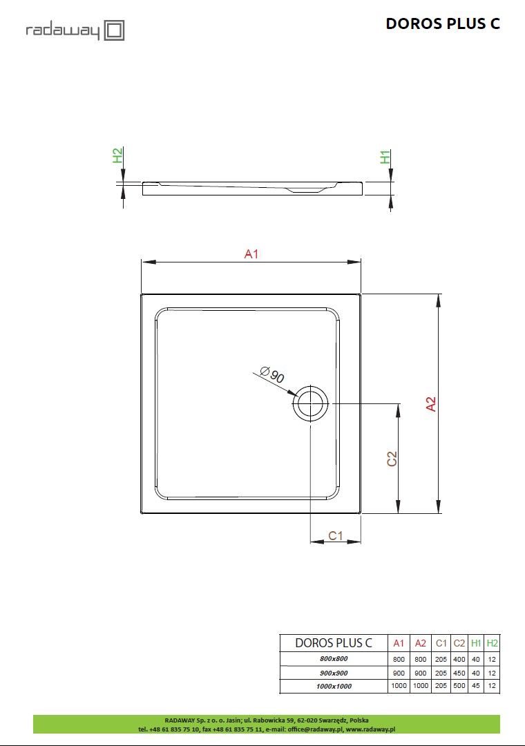 Душевой поддон Radaway Doros Plus C