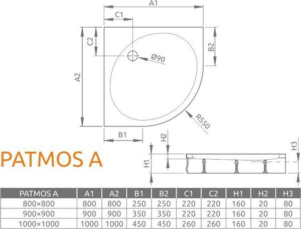 Душевой поддон Radaway Patmos A