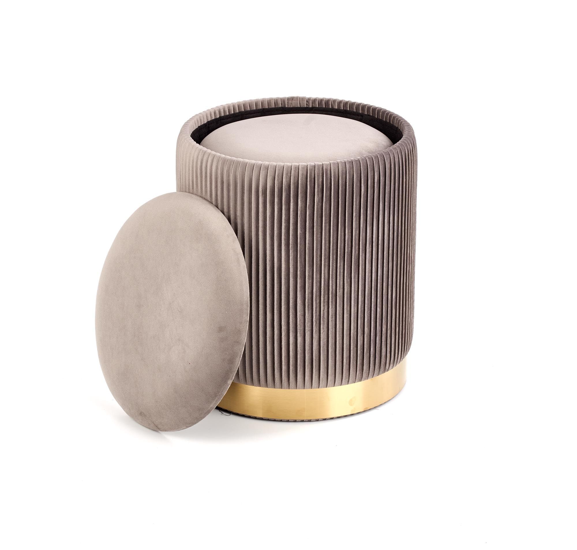 Комплект Halmar Monty (2 пуфа) серый/золотой, V-CH-MONTY-PUFA-POPIEL