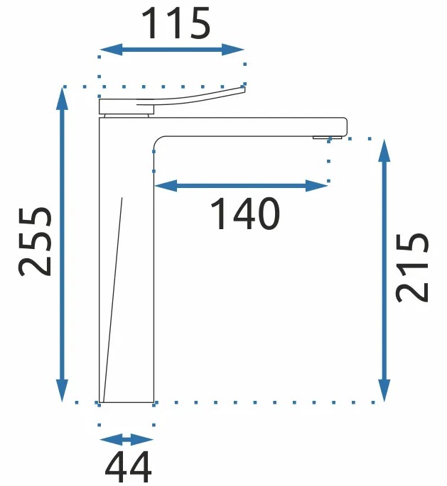 Смеситель для умывальника высокий Rea Soul Black, REA-B9996