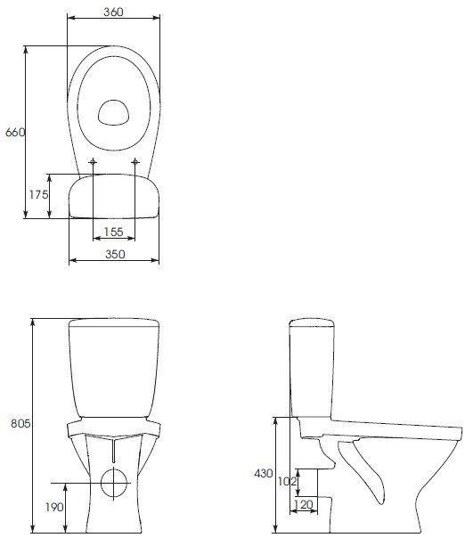 Компакт Cersanit Trento 011, S-KO-TR011-3/6-PL-w