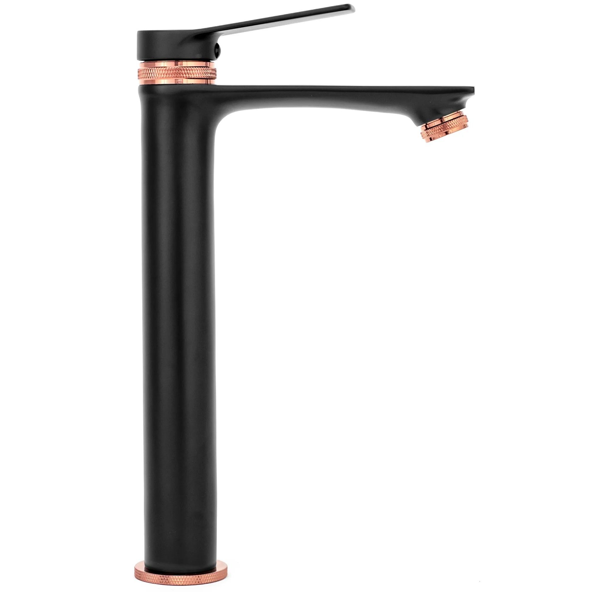 Смеситель для умывальника высокий Rea Viral Black/Rose Gold, REA-B2026