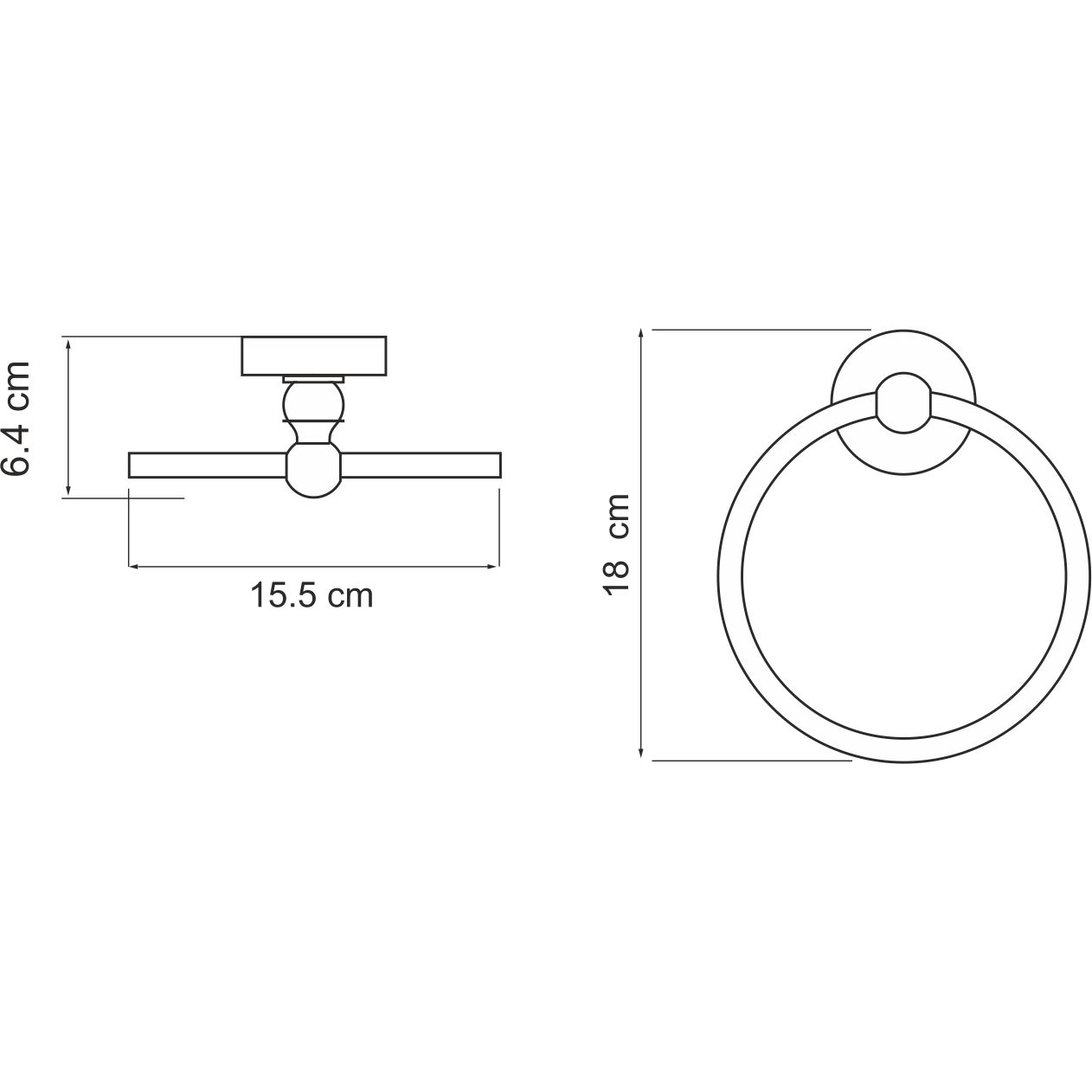 Держатель полотенец кольцо WasserKRAFT Diemel, K-2260