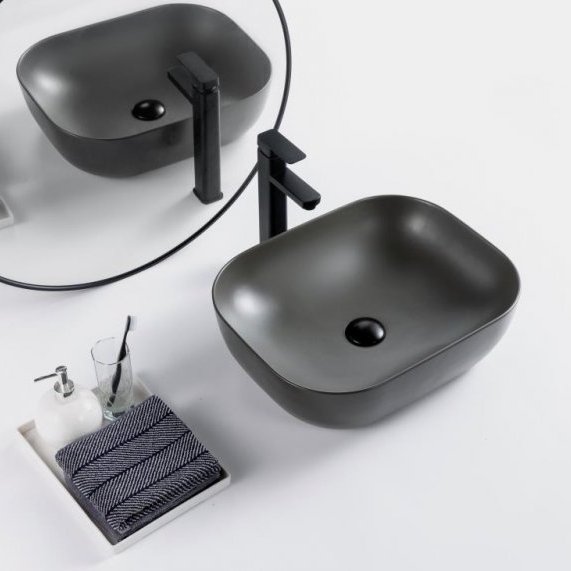 Раковина керамическая накладная Belbagno 50x40, BB1302-H311