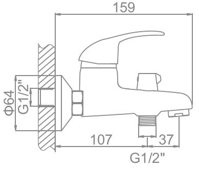 Смеситель для ванны Ledeme L3015