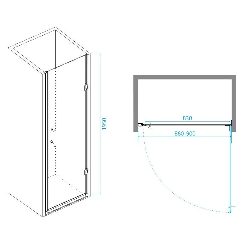 Душевая дверь RGW PA-06B-90, 41080609-14