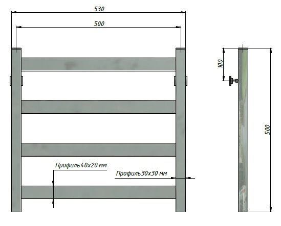 Полотенцесушитель Stinox Verona 50x50