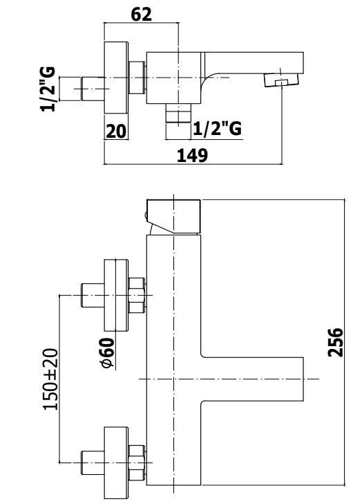 Смеситель для ванны с ручным душем Paffoni Elle хром, EL023CR