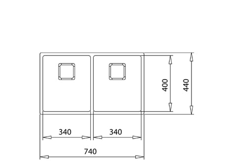 Кухонная мойка Teka Flexlinea RS15 2B 740 SQ, 115030009