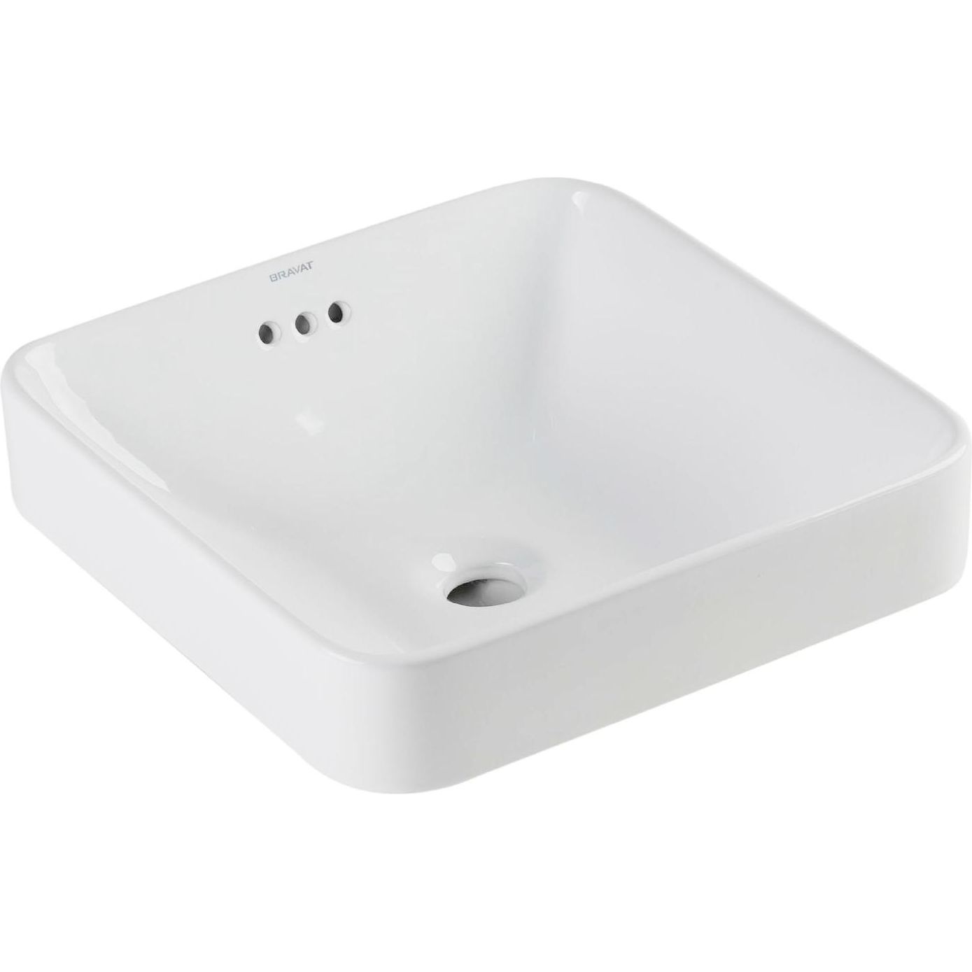 Накладной умывальник Bravat 41.5x41.5 (квадратный), C22327W