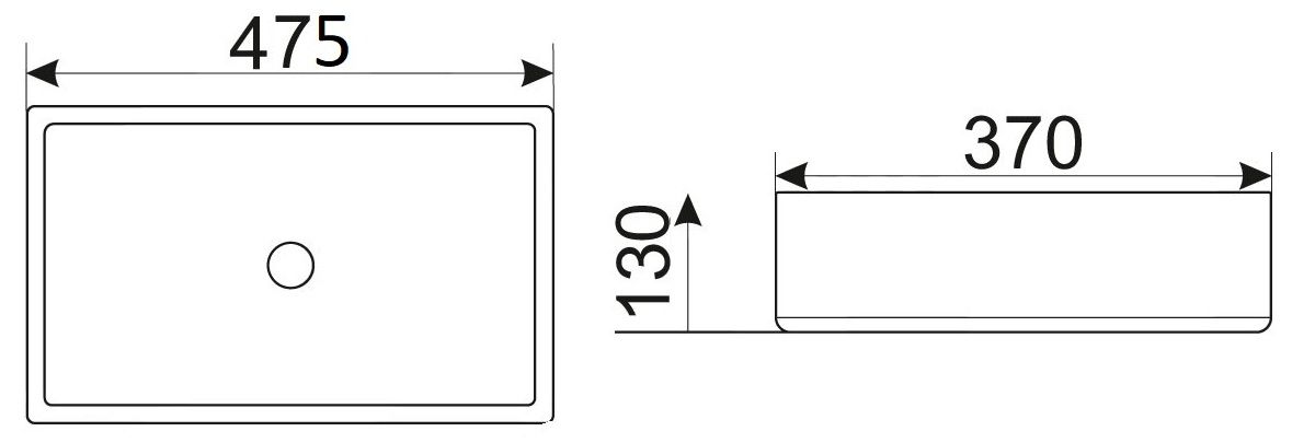 Раковина для ванной Ceramalux 48x37, 9103