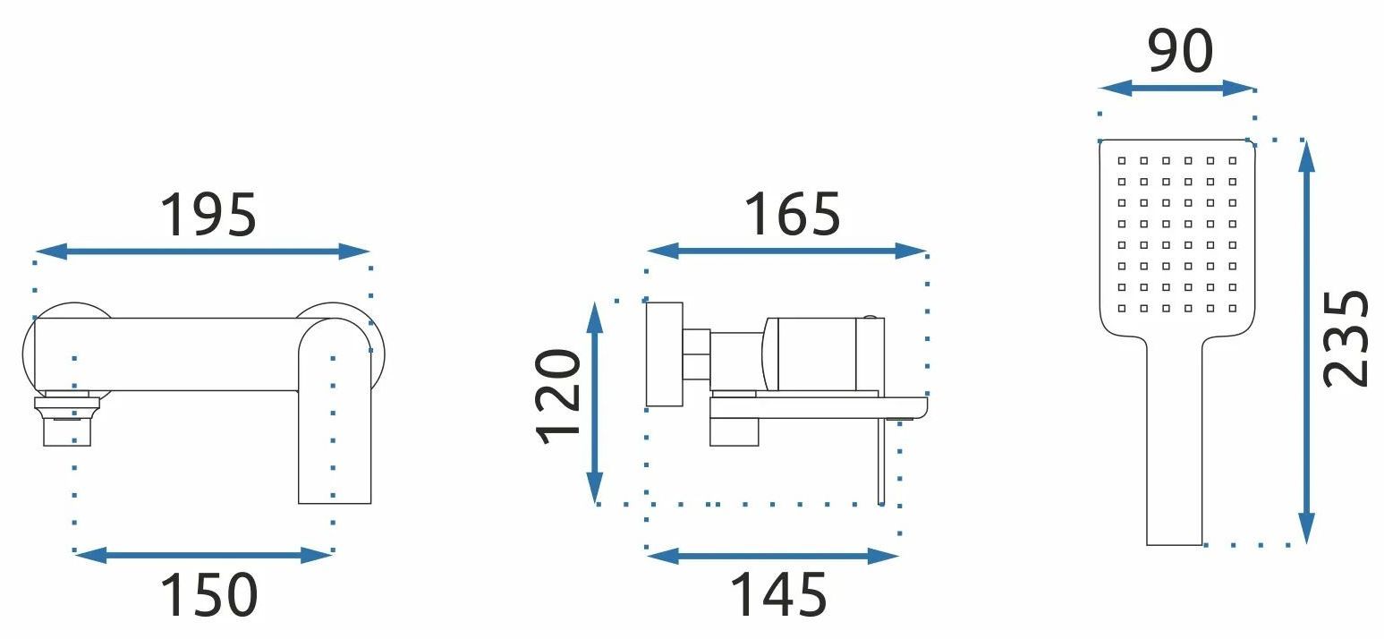 Смеситель для ванны Rea Storm Gold, REA-B9985