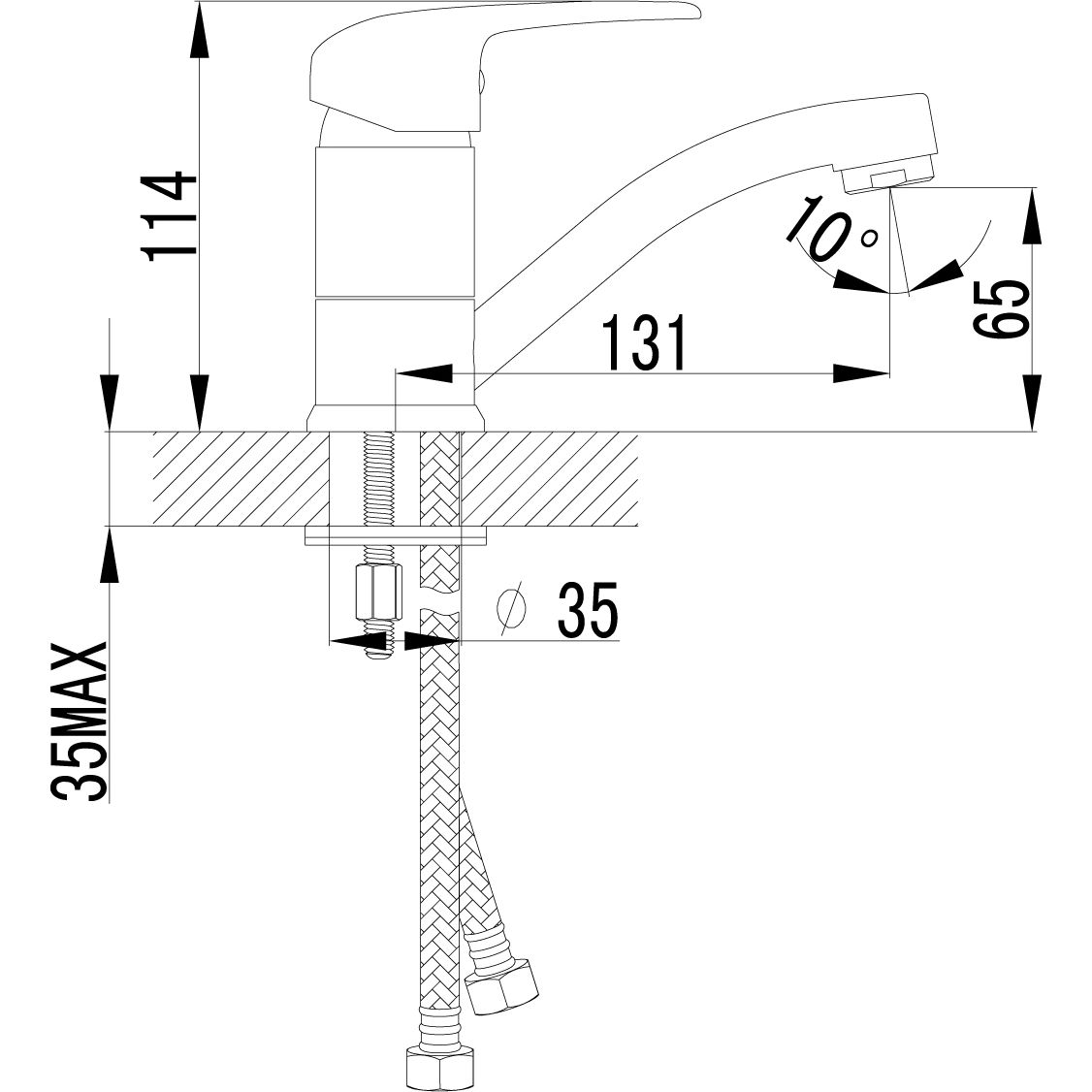 Смеситель для умывальника с поворотным изливом Lemark Pramen, LM3307C