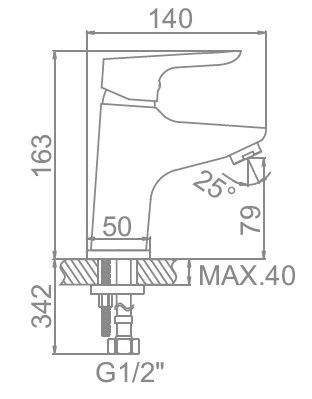 Смеситель для умывальника Ledeme L1060-2