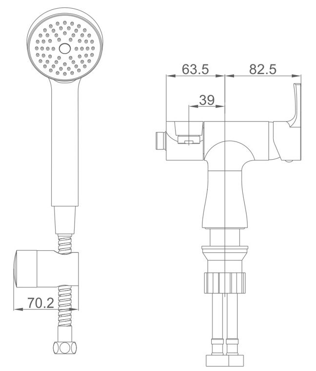 Смеситель для умывальника с душевой лейкой Ledeme L1055-16