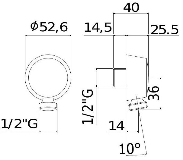 Подключение для шланга Paffoni черный матовый, ZACC130NO